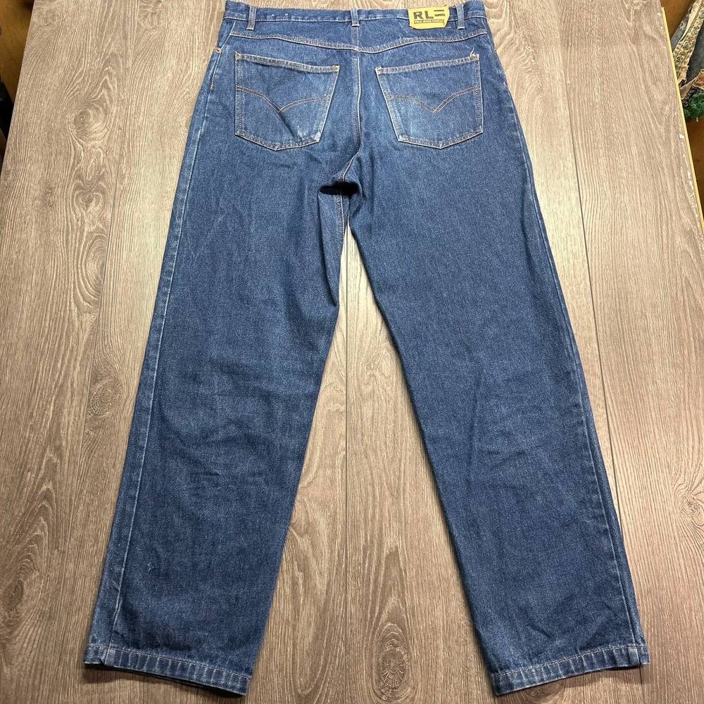 Vintage Polo Jeans Co Ralph Lauren Mens 36x32 Blue Straight Leg Denim Jeans